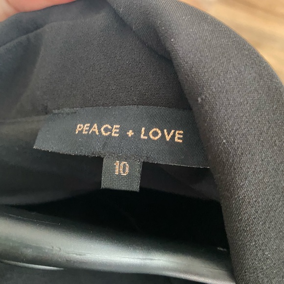 Peace + Love black V collar dress - Picture 2 of 6